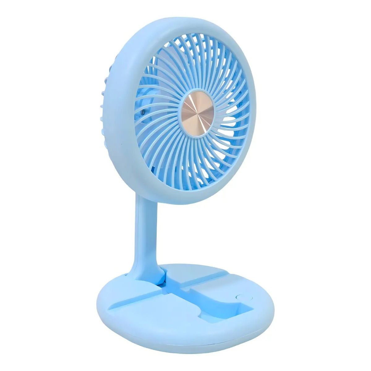 GENERICO - Mini Ventilador Personal Recargable Celeste Con Soporte Smartphone Belug