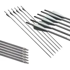 KUANGYE - 6Pcs Articulos De Caza Flecha Carbono Arcos Flechas Juego Flechas Tiro al Blanco al Aire Libre