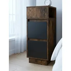 GENERICO - Velador Organizador Multiusos Estilo Rústico 30x25x65cm Diseño Modular 180° Ajustable Madera Roble MDP