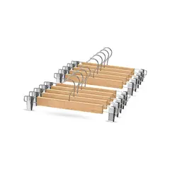 GENERICO - 10 Colgadores De Madera Metal Para Falda Pantalón Con Pinzas Labg