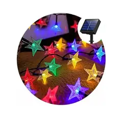 GENERICO - Guirnalda Solar LED Exterior 6.5m 30 Leds Multicolor con 8 Funciones y Caja de Control Belug