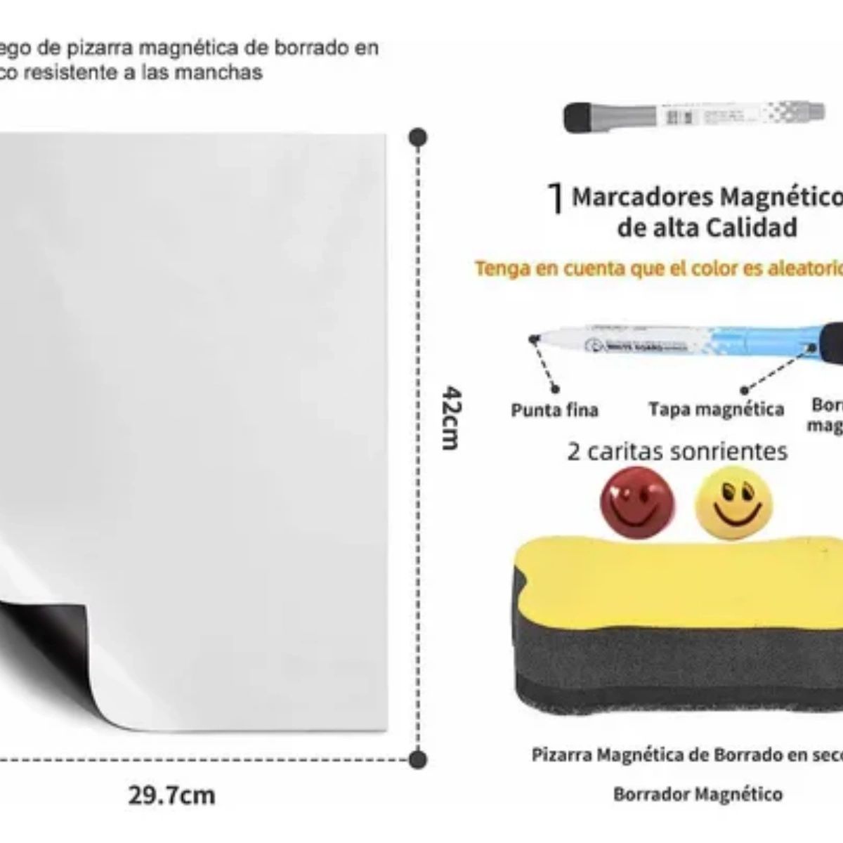GENERICO - Pizarra Magnética Para Refrigerador A3 Pizarra Flexible Imán Blanco