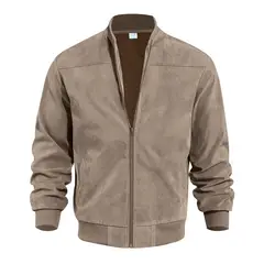 TIOZONEY - Chaqueta para hombre-Marrón