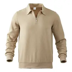 TIOZONEY - Camisas Manga hombre-Marrón