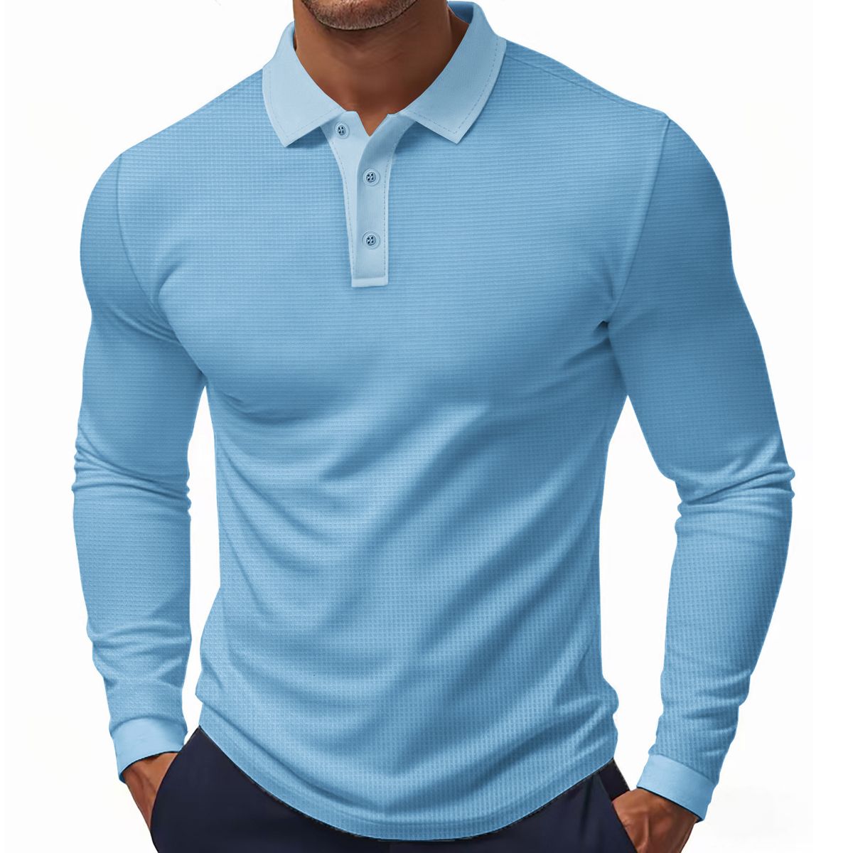 TIOZONEY - Camisas Manga hombre-Azul