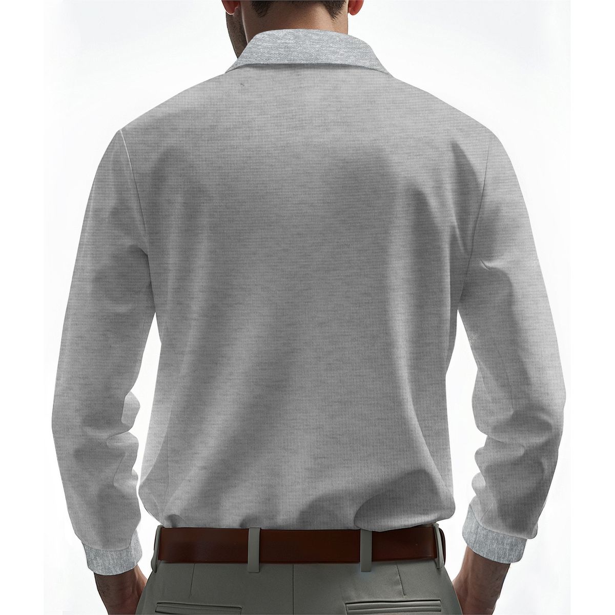 TIOZONEY - Camisas Manga hombre-Gris