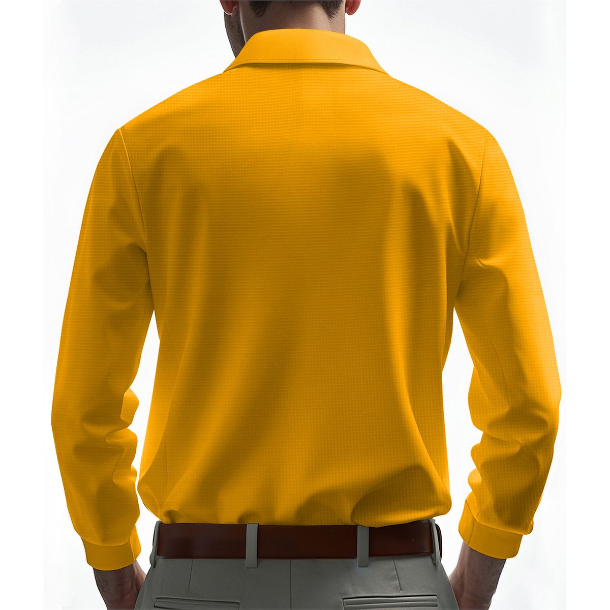 TIOZONEY - Camisas Manga hombre-Amarillo