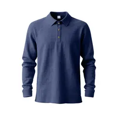 TIOZONEY - Camisas Manga hombre-Azu lmarino