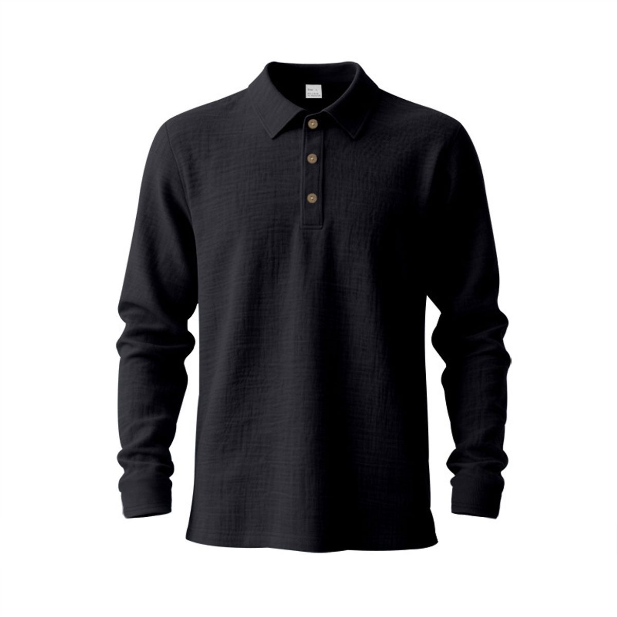 TIOZONEY - Camisas Manga hombre-Negro