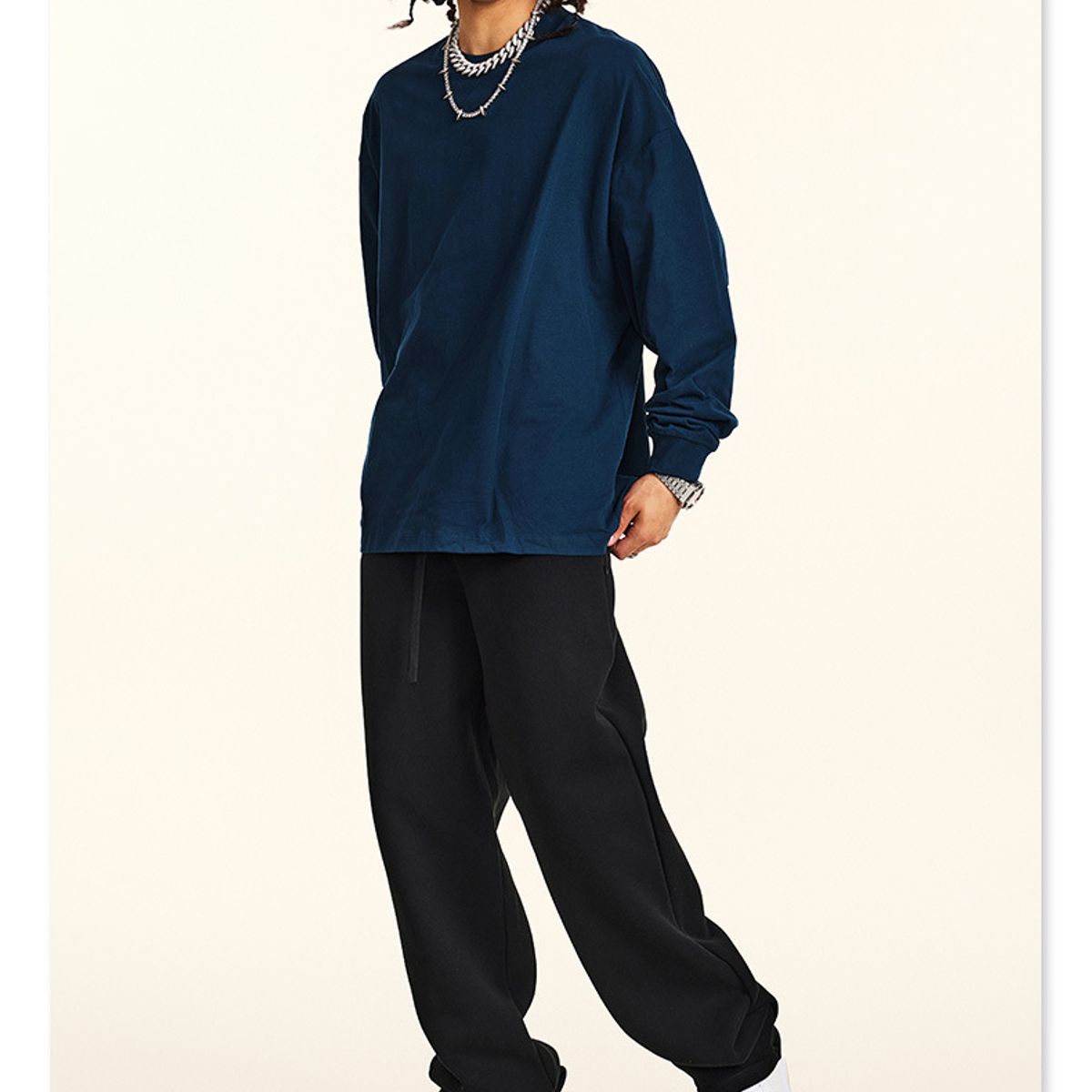 TIOZONEY - Camisas Manga hombre-Azul