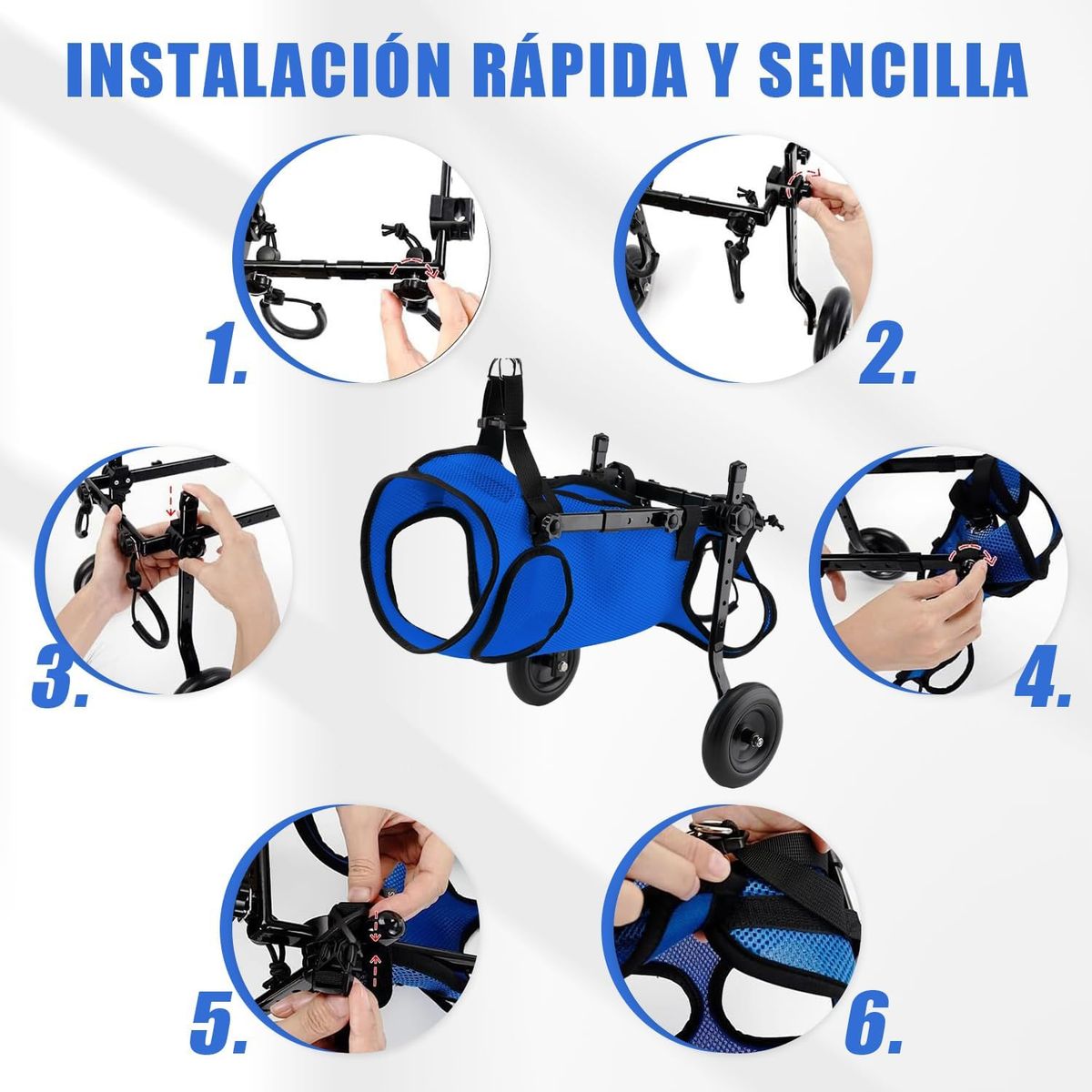 KUANGYE - Silla De Ruedas Para Perros O Gatos Patas Traseras M
