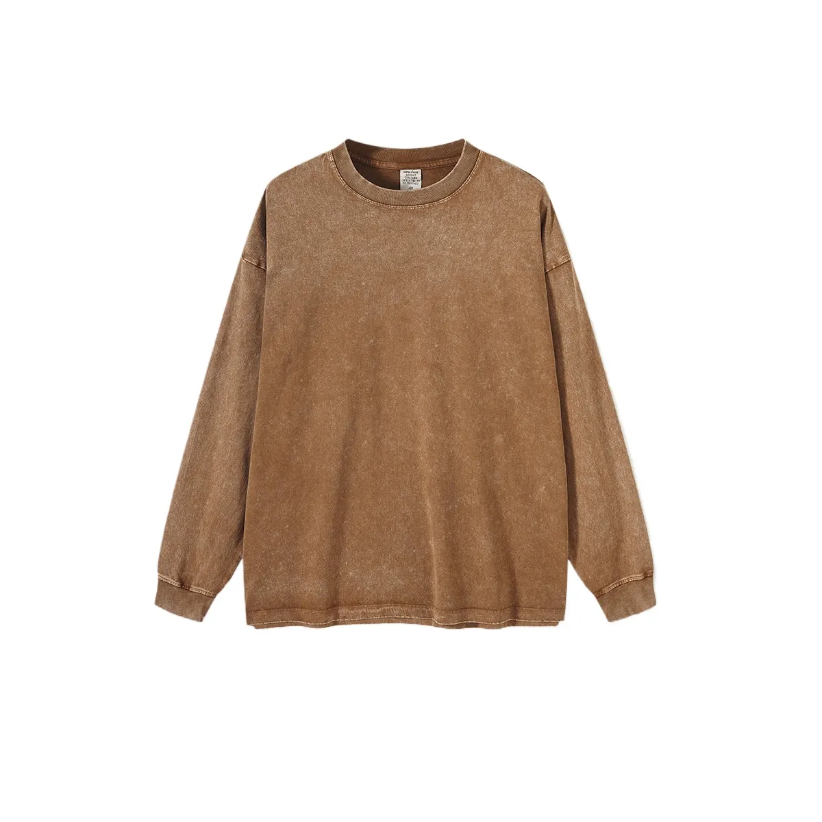 TIOZONEY - Camisas Manga hombre-Marrón