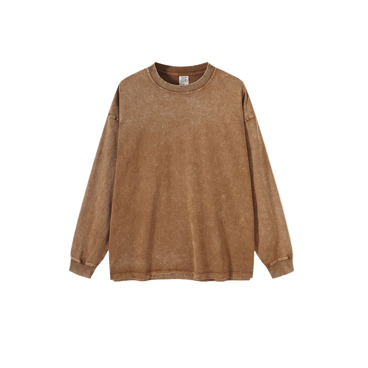 TIOZONEY - Camisas Manga hombre-Marrón