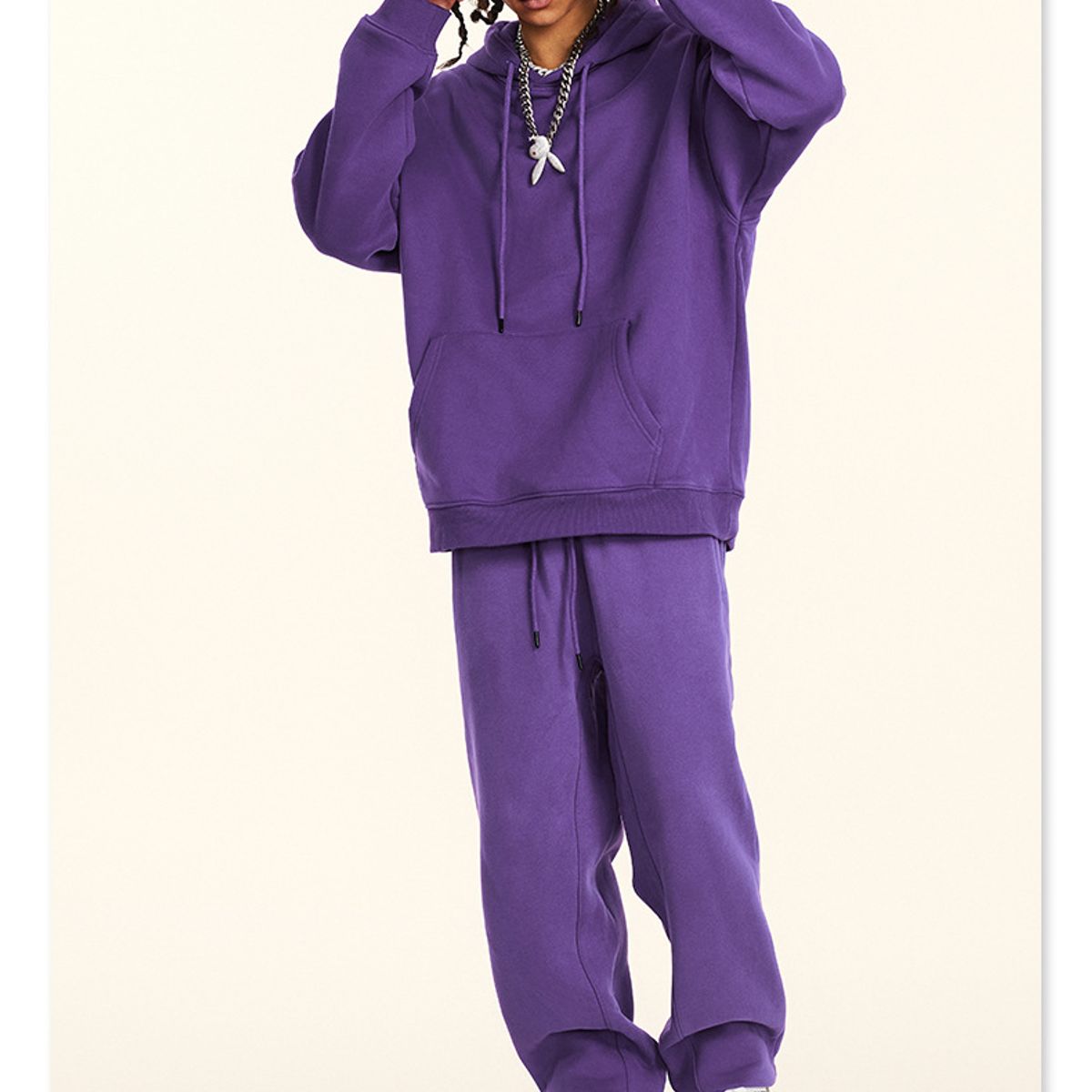 TIOZONEY - Camisas Manga hombre- Morado
