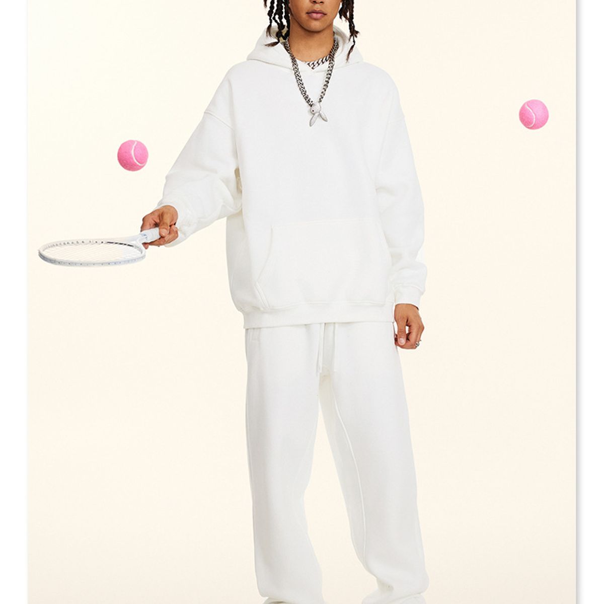 TIOZONEY - Camisas Manga hombre-Blanco