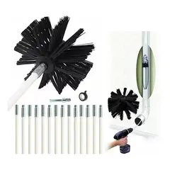 KUANGYE - Kit Limpieza Estufa Leña Cañon Con 15 Varillas de 41 cm + Cepillo Diámetro 10 CM