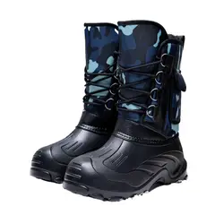 TIOZONEY - Botas de nieve cortas de felpa para Hombre - Azul