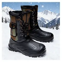TIOZONEY - Botas de nieve cortas de felpa para Hombre - Verde