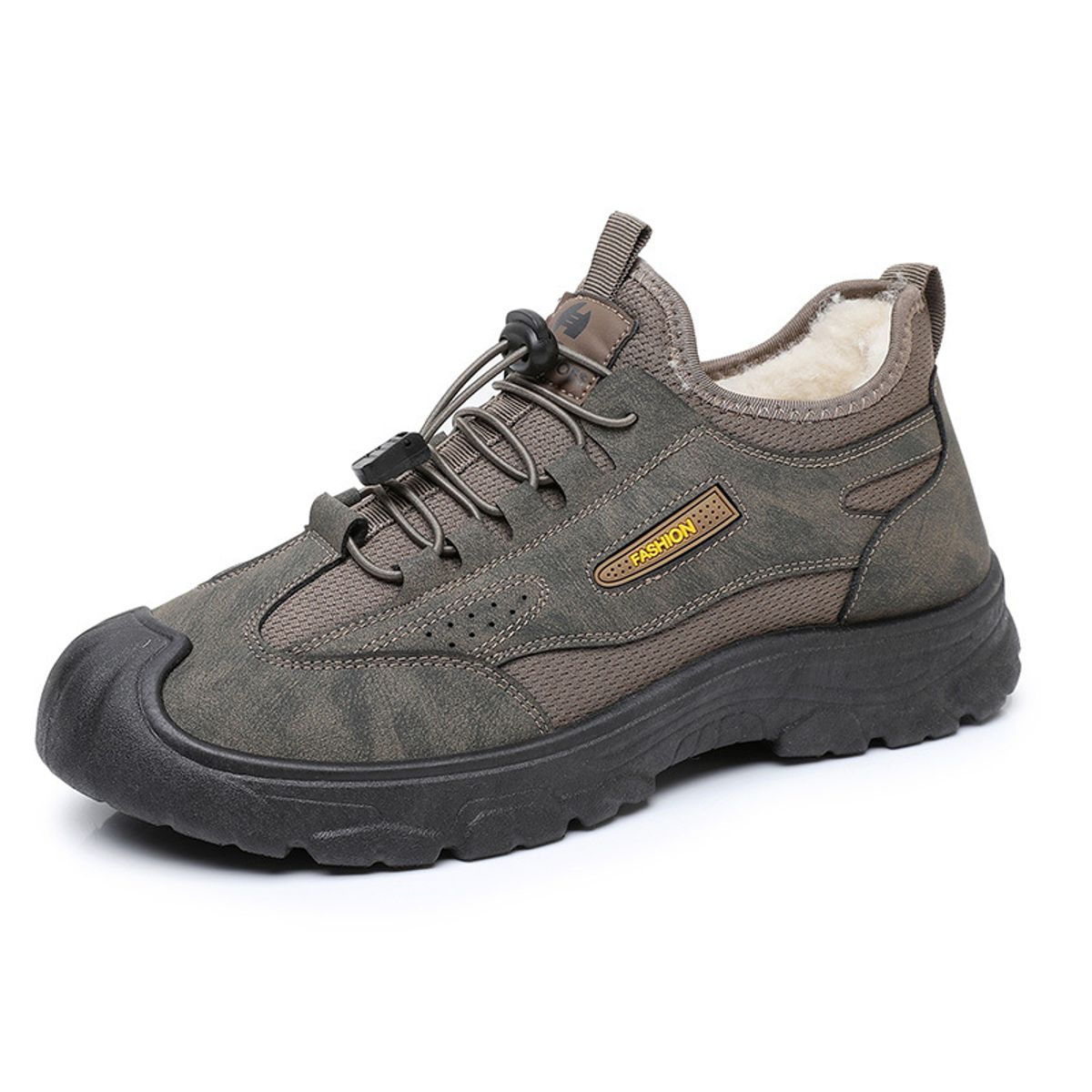 TIOZONEY - Botas de nieve cortas de felpa para Hombre - Gris