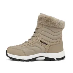TIOZONEY - Botas de nieve cortas de felpa para Hombre - Beige