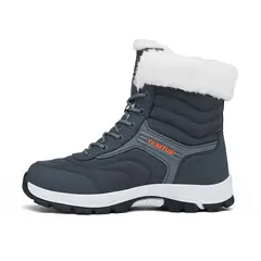 TIOZONEY - Botas de nieve cortas de felpa para Hombre - Azul