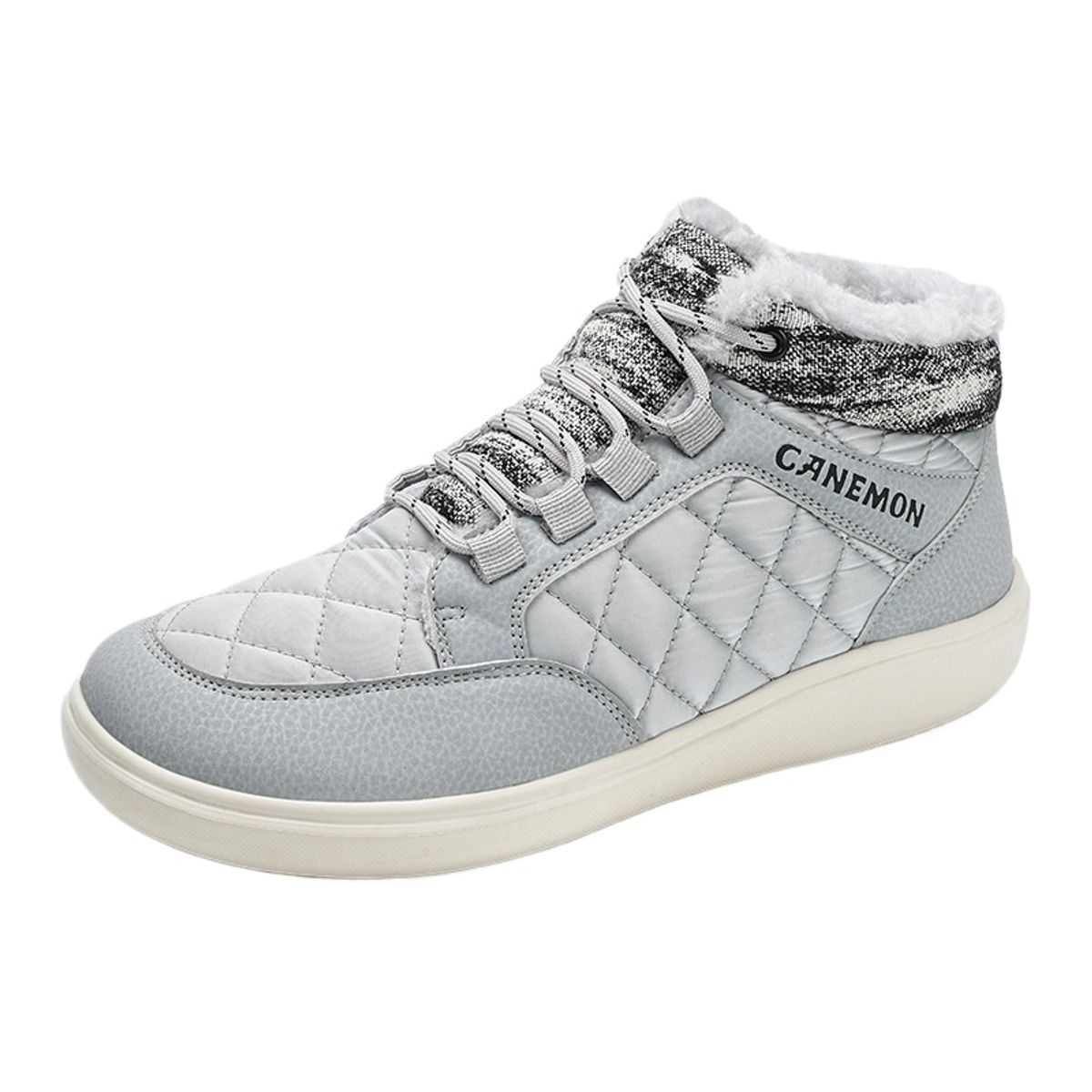 TIOZONEY - Botas de nieve cortas de felpa para Hombre - Gris