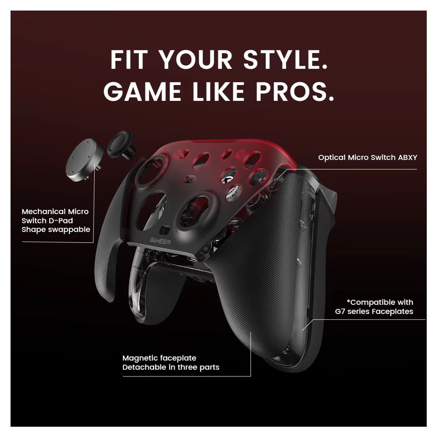 XBOX Control con cable GameSir G7 Pro base de carga compatible con