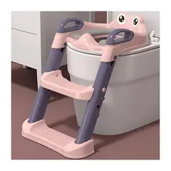 GENERICO - Asiento Adaptador Escalera Inodoro Wc Para Niños Acolchado Color Rosado Animales