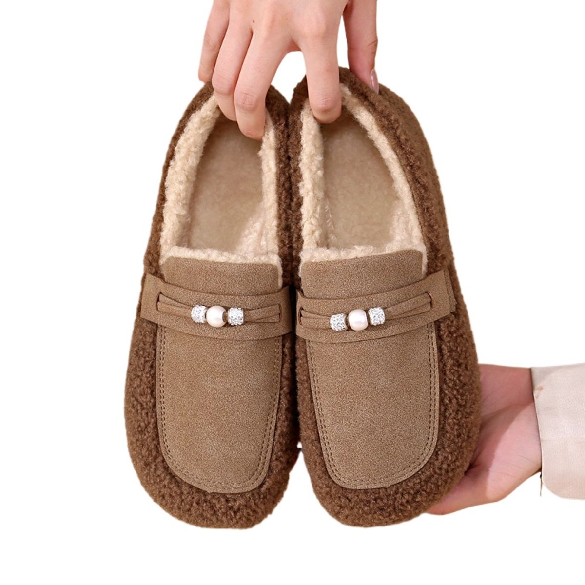 TIOZONEY - Botas de nieve cortas de felpa para Mujer - Gris