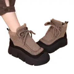TIOZONEY - Botas de nieve cortas de felpa para Mujer - Gris