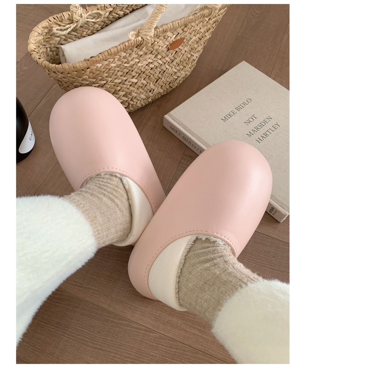 TIOZONEY - Botas de nieve cortas de felpa para Mujer - Rosado
