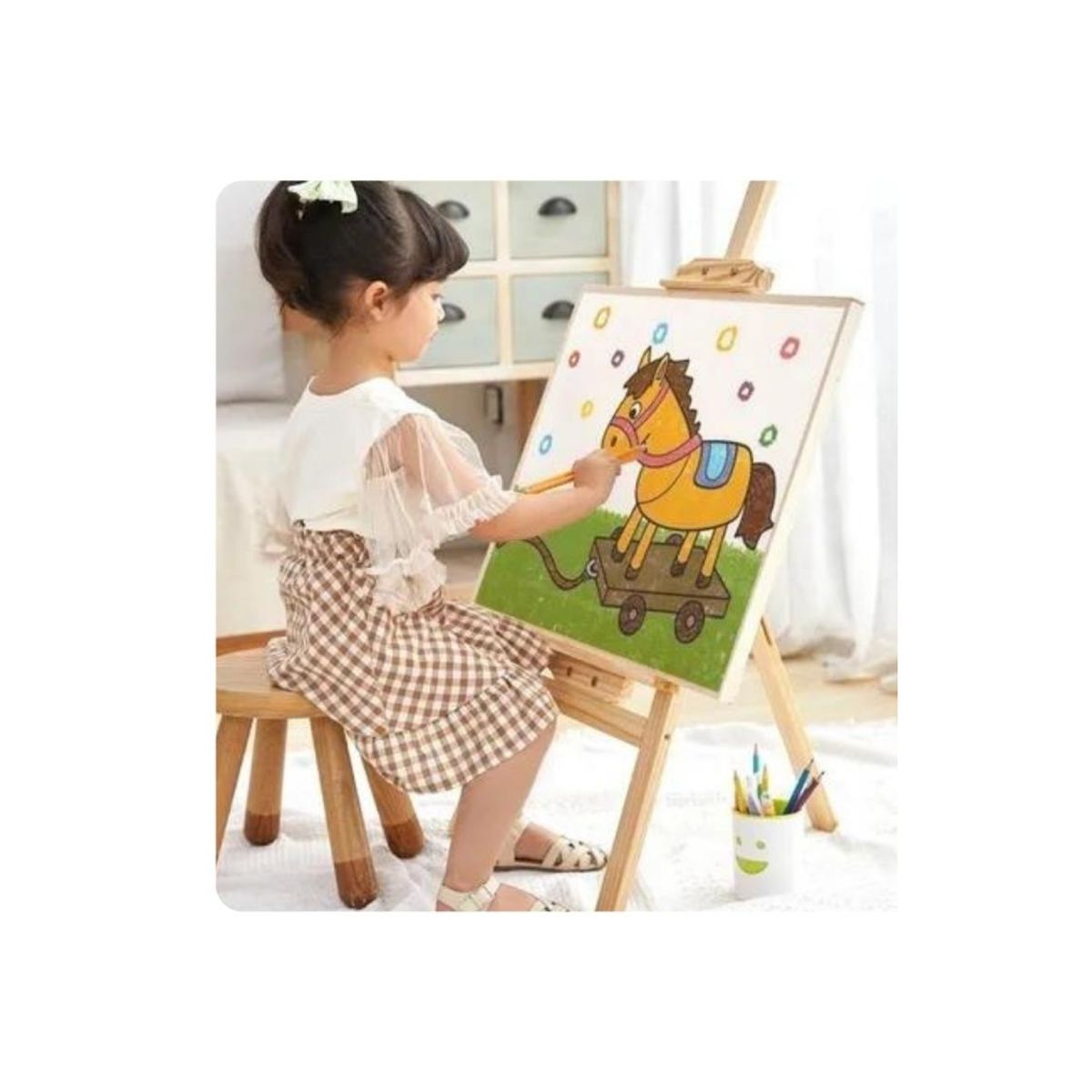 GENERICO - Kit de Arte para niños Atril 90cm + Bastidores +Pintura + Paleta + Pinceles
