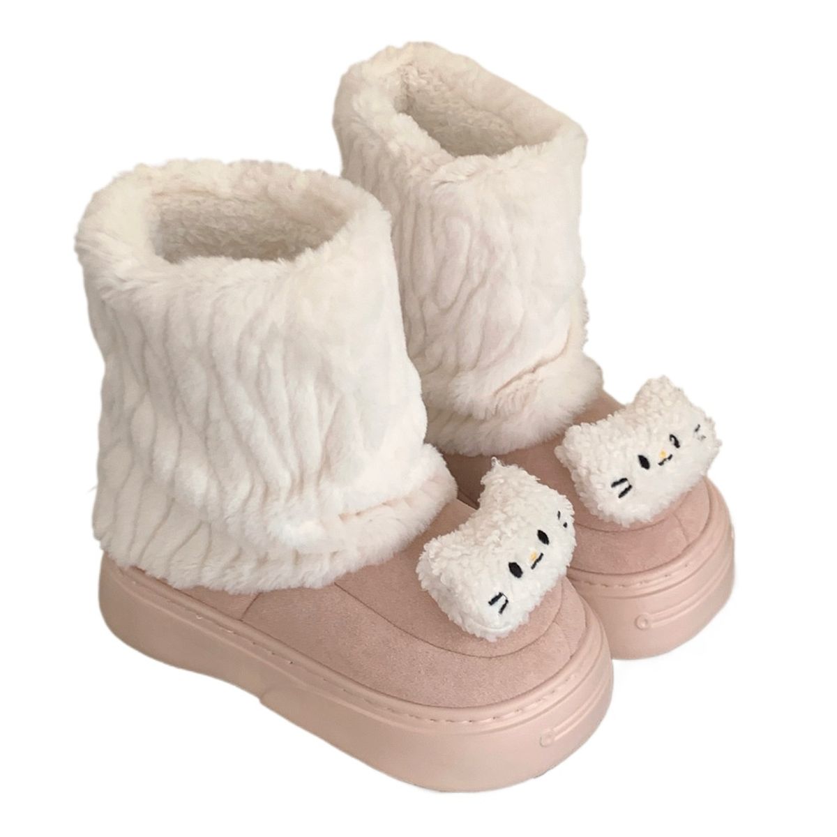 TIOZONEY - Botas de nieve cortas de felpa para Mujer - Rosado