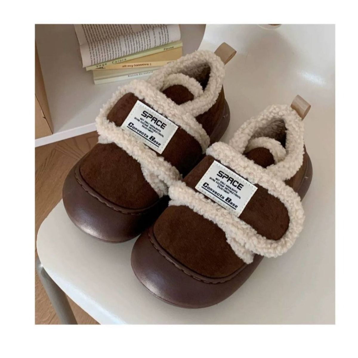 TIOZONEY - Botas de nieve cortas de felpa para Mujer - Café