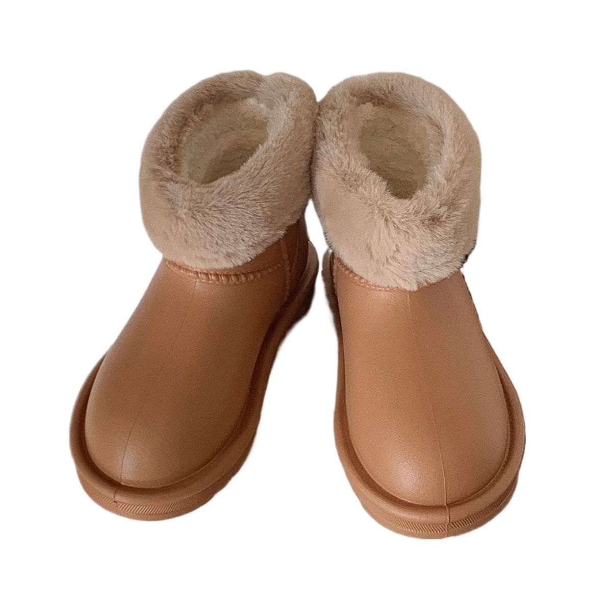 TIOZONEY - Botas de nieve cortas de felpa para Mujer - Marrón