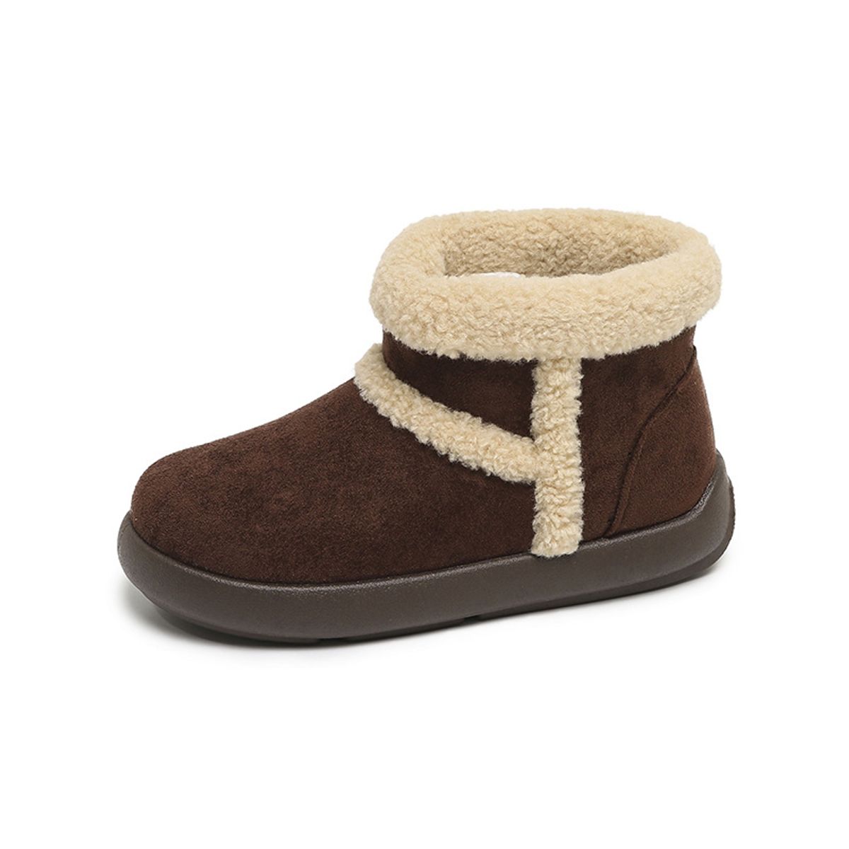 TIOZONEY - Botas de nieve cortas de felpa para Mujer - Café