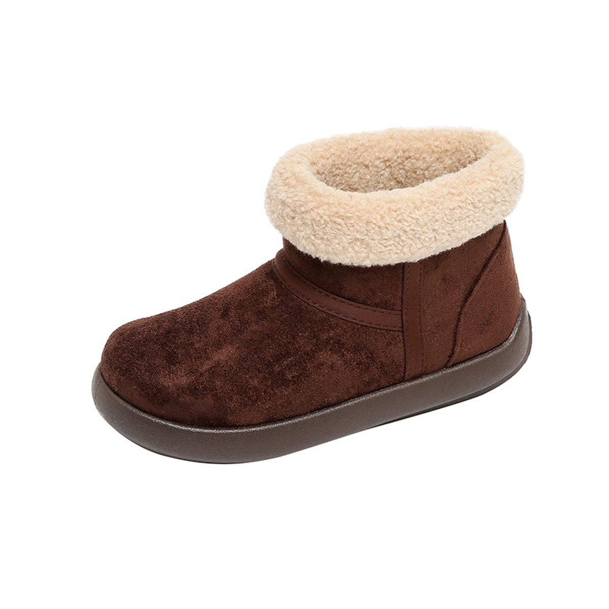 TIOZONEY - Botas de nieve cortas de felpa para Mujer - Café