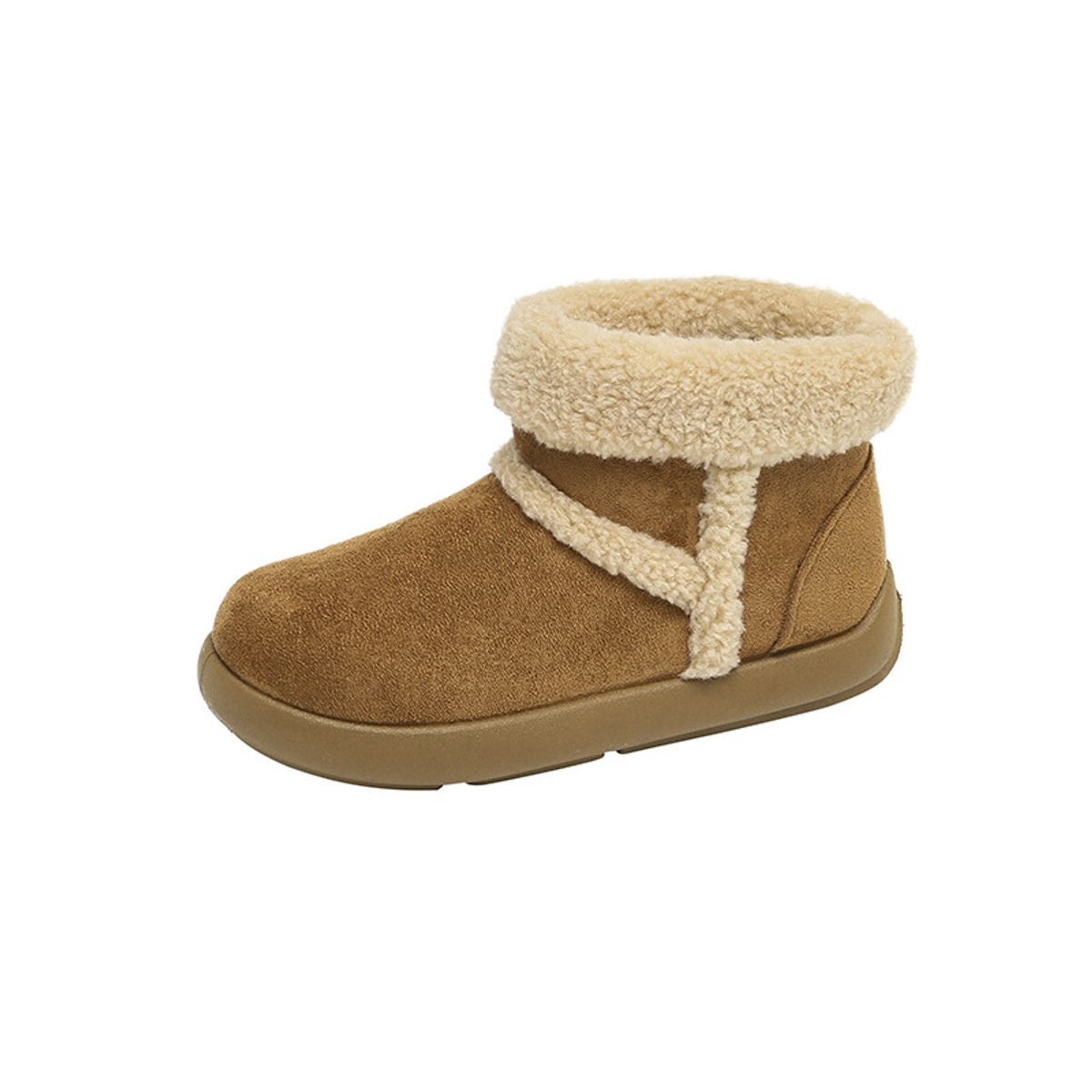 TIOZONEY - Botas de nieve cortas de felpa para Mujer - Amarillo