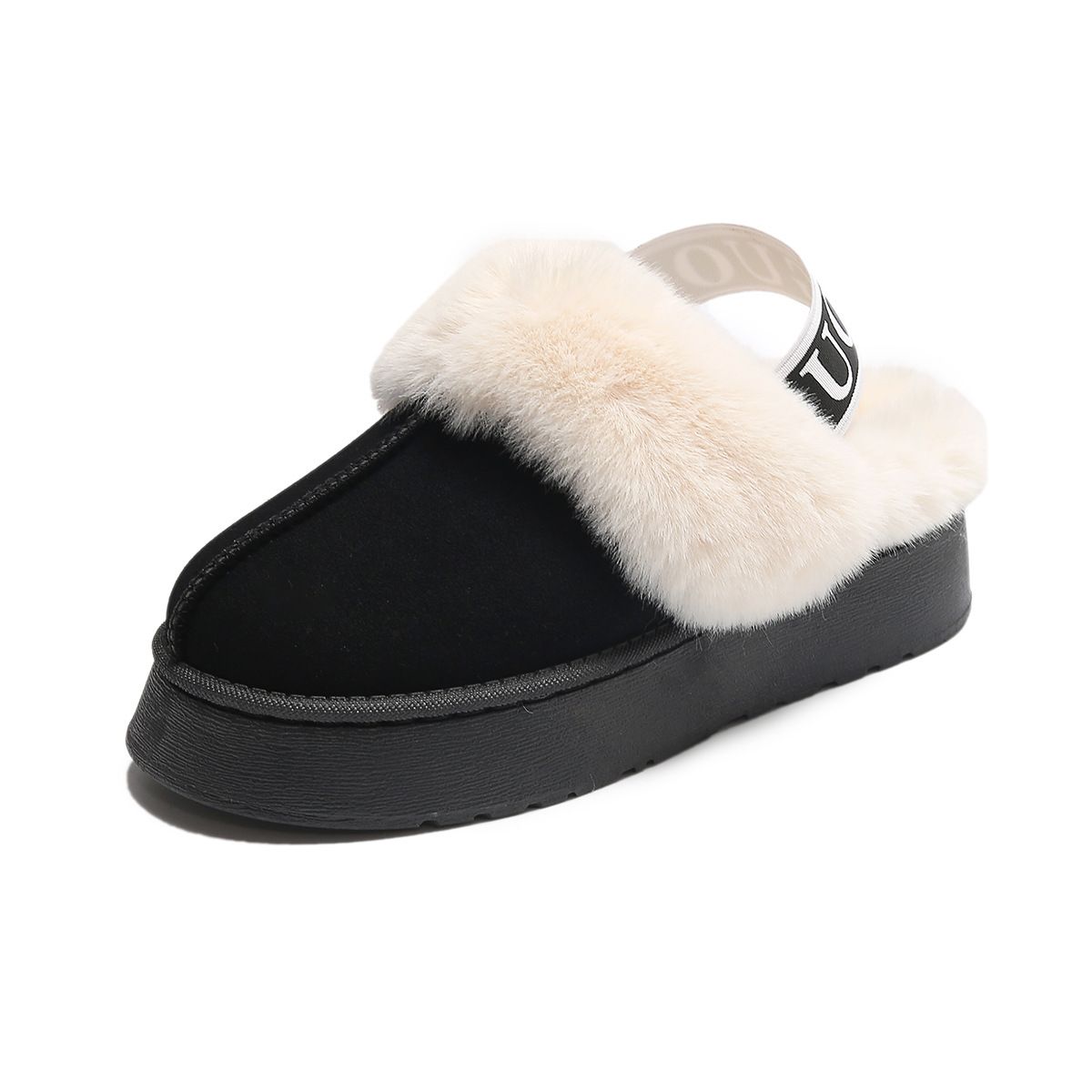 TIOZONEY - Botas de nieve cortas de felpa para Mujer - Negro