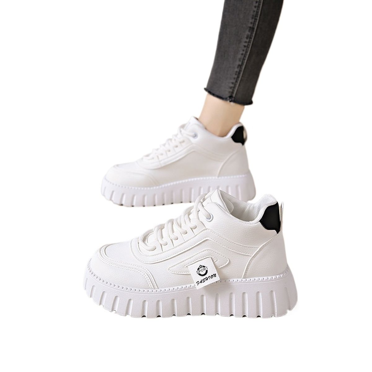 TIOZONEY - Botas de nieve cortas de felpa para Mujer - Blanco