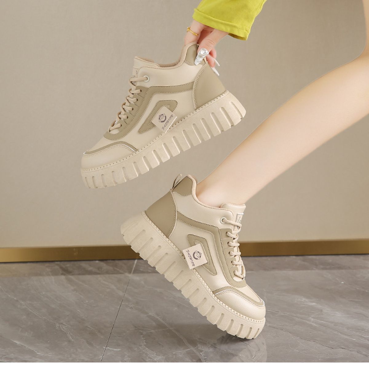 TIOZONEY - Botas de nieve cortas de felpa para Mujer - Beige