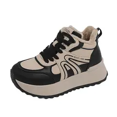 TIOZONEY - Botas de nieve cortas de felpa para Mujer - Negro