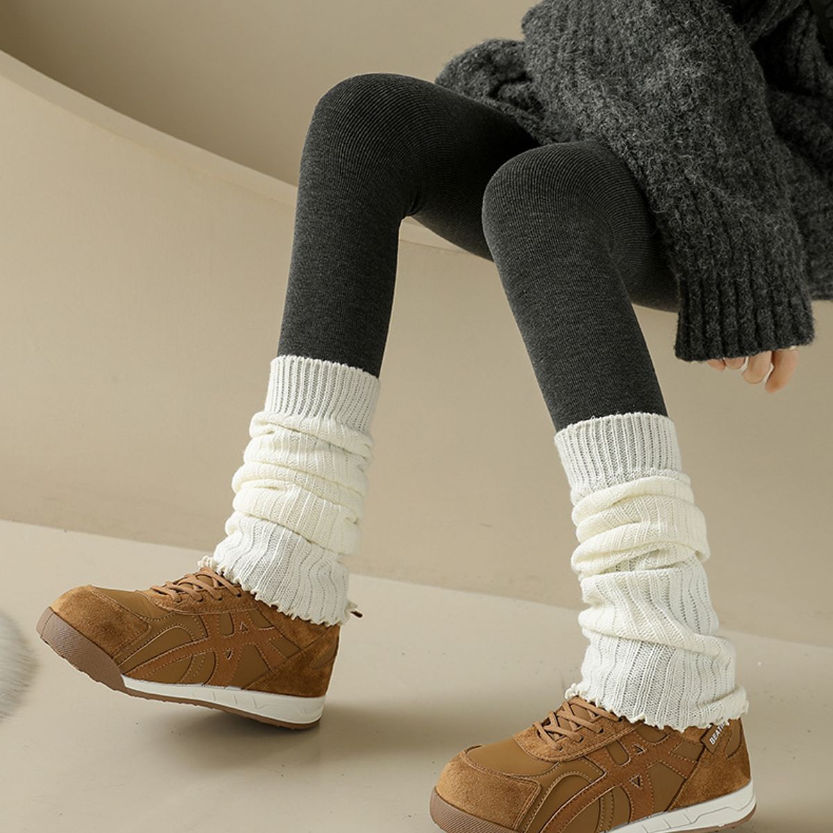TIOZONEY - Botas de nieve cortas de felpa para Mujer - Marrón