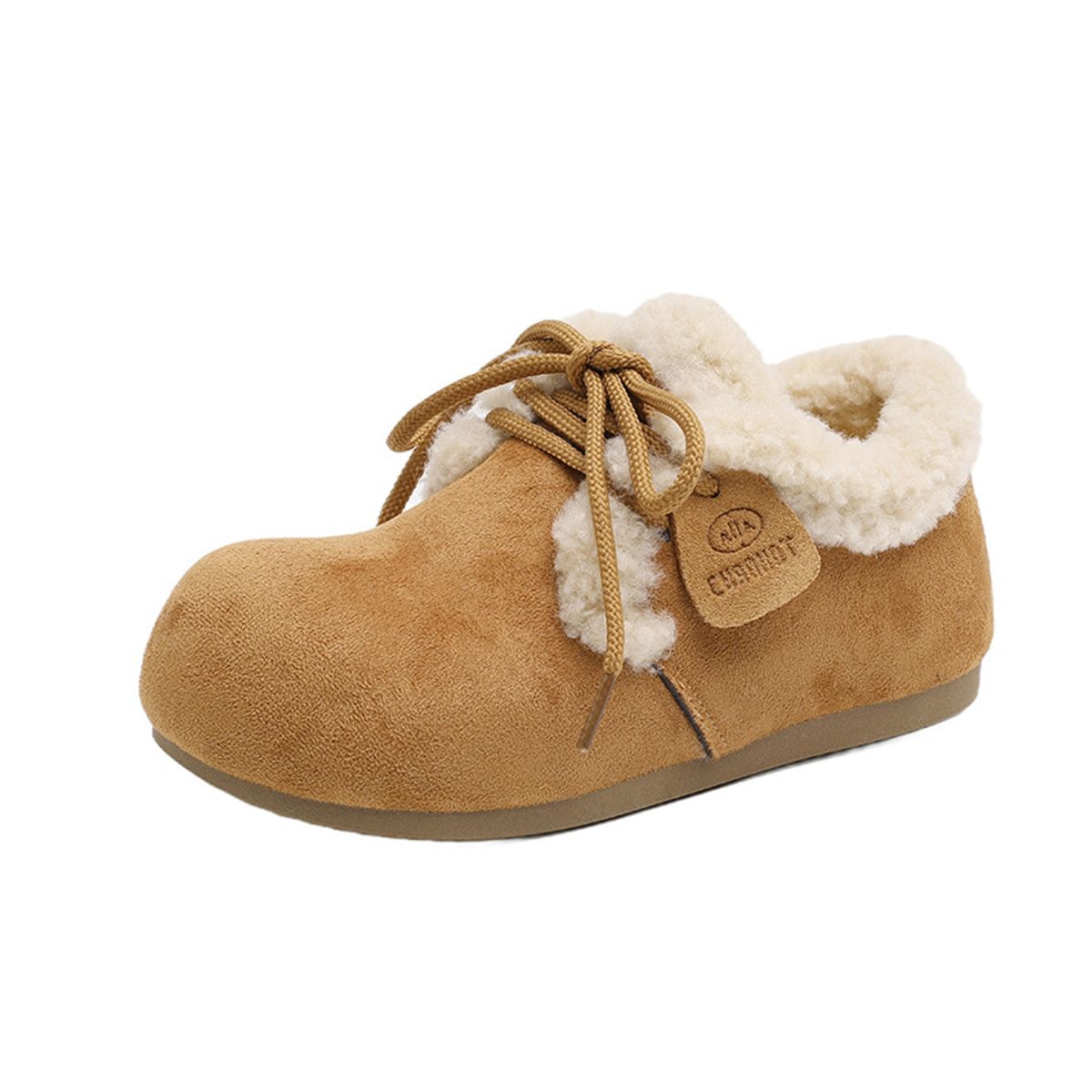 TIOZONEY - Botas de nieve cortas de felpa para Mujer - Marrón