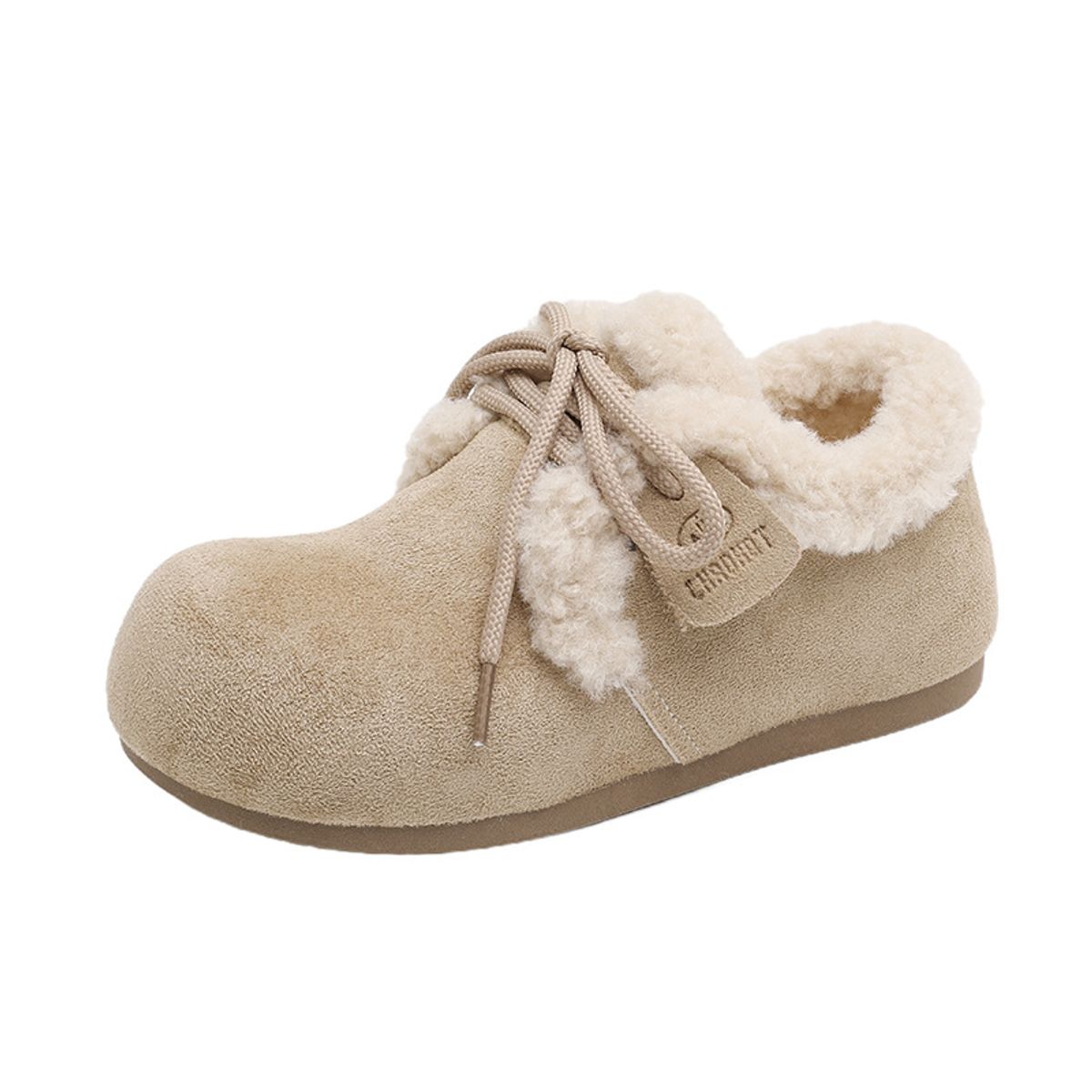 TIOZONEY - Botas de nieve cortas de felpa para Mujer - Beige