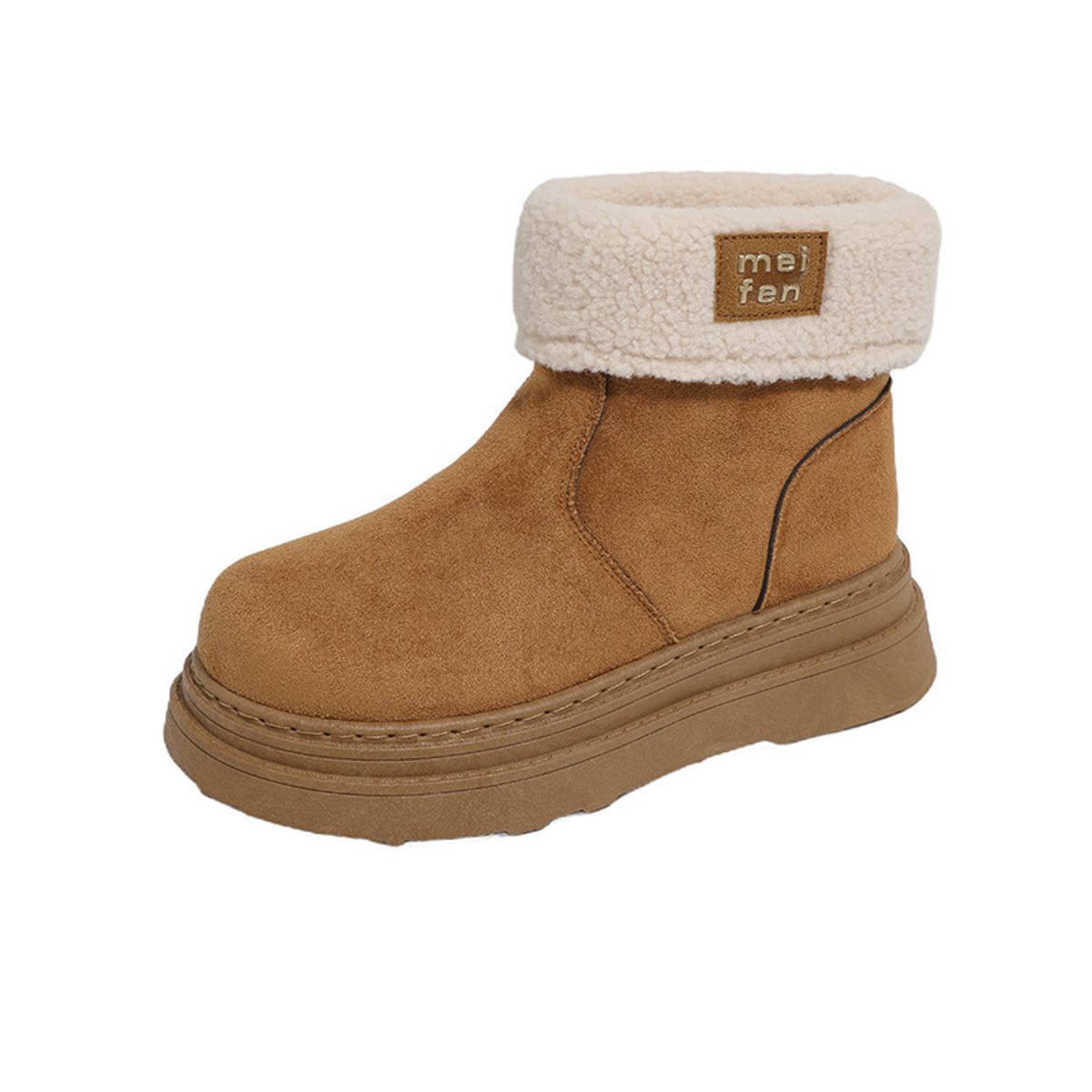 TIOZONEY - Botas de nieve cortas de felpa para Mujer - Beige