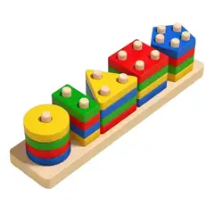 GENERICO - Rompecabezas Encaje Madera Figuras Geométricas Infantiles