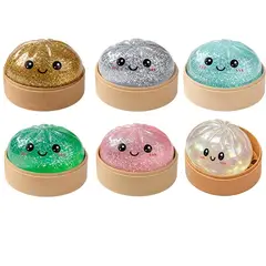 VATYERTY - 6 Pcs Juguete antiestrés tipo dumpling con purpurina Combinación Oro