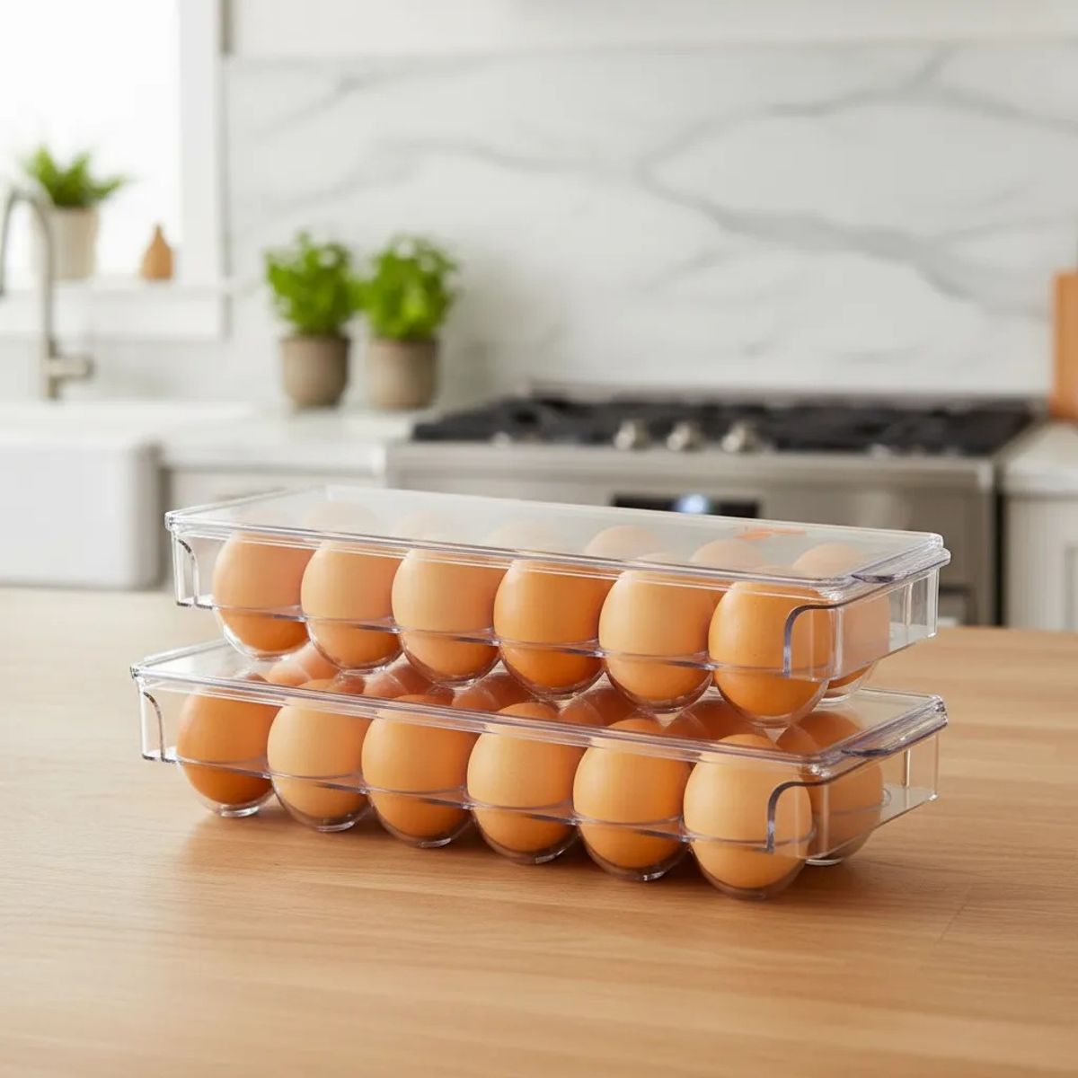 KEEP - Pack 2 Organizador De Huevos Dispensador 12 Huevos Keep