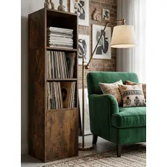 GENERICO - Mueble Esquinero Organizador con Puerta y Cajón Estilo Minimalista 39.8x39.8x152cm Estructura Reforzada MDP